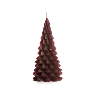 distelroos-Rustik-Lys-Kerstboom-kaars-Aubergine-M