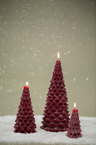 Rustik Lys - Christmas tree candle Eggplant M