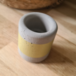 Candle holder concrete gold
