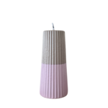 Rustik Lys - Outdoor Pillar Candle Grooved Pastel pink / taupe S B-choice