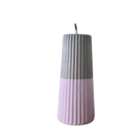 Rustik Lys - Outdoor Pillar Candle Grooved Pastel pink / grey S B-choice