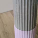 Rustik Lys - Outdoor Pillar Candle Grooved Pastel pink / grey S B-choice
