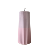 Rustik Lys - Outdoor Pillar Candle Grooved Pastel pink / lilac S B-choice