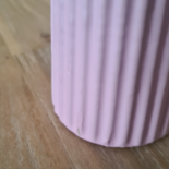 Rustik Lys - Outdoor Pillar Candle Grooved Pastel pink / lilac S B-choice