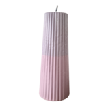 Rustik Lys - Outdoor Pillar Candle Grooved Pastel pink / lila L B-cchoice
