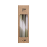 Dinner candle Dip dye olive-mint s/3