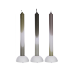 Dinner candle Dip dye olive-mint s/3