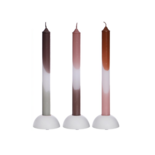 Dinner candle Dip dye pink-olive s/3