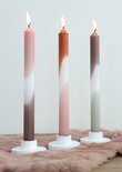 Dinner candle Dip dye pink-olive s/3