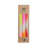 Dinner candle Dip dye neon s/3