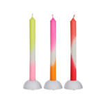 Dinner candle Dip dye neon s/3