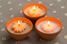 Rustik Lys - Candle Flower bowl Apricot